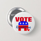 Republikaner mit Patriotic Elephant abstimmen Button (Vorne & Hinten)