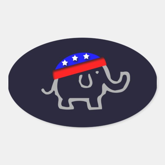 Republikaner Ovaler Aufkleber (Vorderseite)