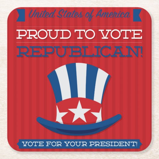Republikaner Rechteckiger Pappuntersetzer (Vorderseite)