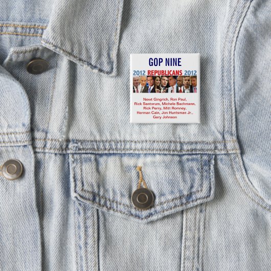 Republikaner-Vorwahlen GOP neun - 2012 Button (Beispiel)