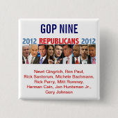 Republikaner-Vorwahlen GOP neun - 2012 Button (Vorderseite)