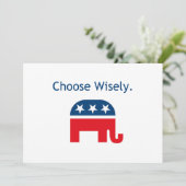 Republikanische Elefant-Einladung Einladung (Stehend Vorderseite)