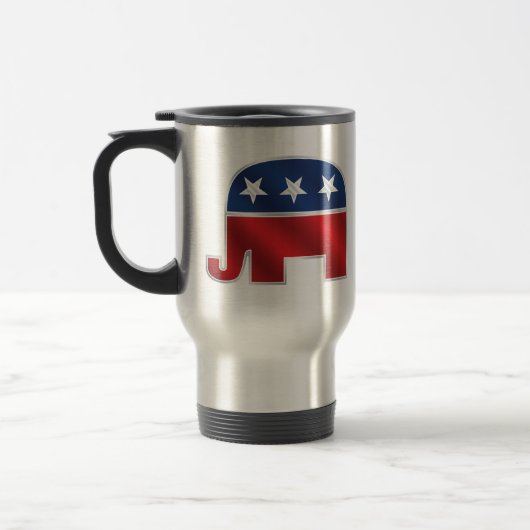 Republikanische Elefant-Reise-Tasse Reisebecher (Links)