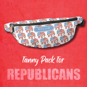Republikanische Elefanten Muster Amerikanische Fla Bauchtasche