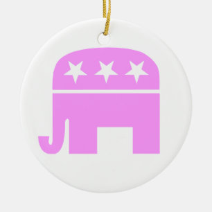 Republikanische Frauen Pink GOP Symbol Elephant Keramikornament