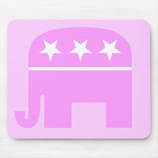 Republikanische Lady Konservative Frau Pink Elefan Mousepad (Vorne)