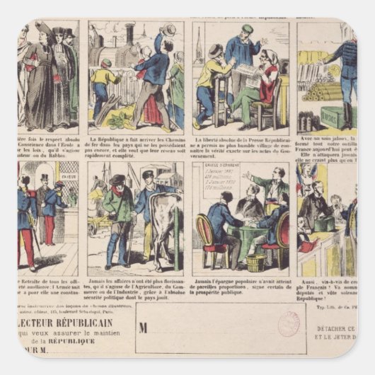 Republikanische Propaganda Quadratischer Aufkleber (Vorderseite)