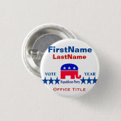 Republikanische runde Knopf-Schablone Button (Vorne & Hinten)