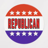 Republikanischer Button Etiketten (Design 2)