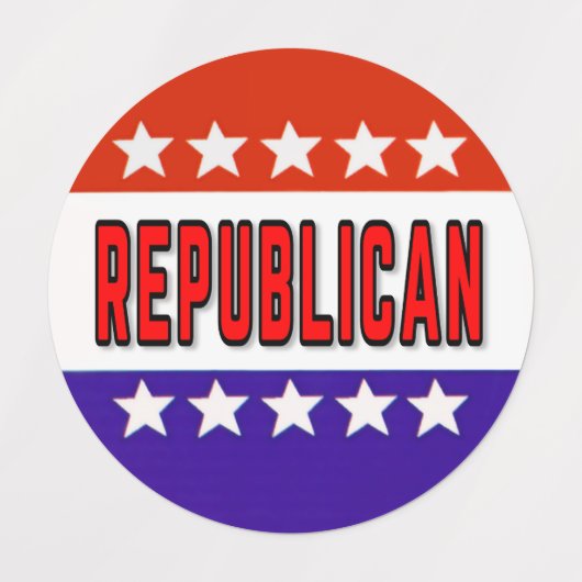 Republikanischer Button Etiketten (Design 2)
