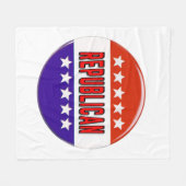 Republikanischer Button Fleecedecke (Vorderseite (Horizontal))