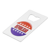 Republikanischer Button Geldbeutel Flaschenöffner (Rückseite Schrägansicht)