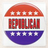 Republikanischer Button Glasuntersetzer (Vorderseite)