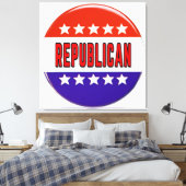Republikanischer Button Leinwanddruck (Insitu (Schlafzimmer))