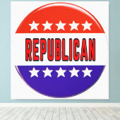 Republikanischer Button Leinwanddruck (Insitu (Holzboden))
