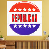 Republikanischer Button Leinwanddruck (Insitu (Wohnzimmer))