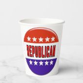 Republikanischer Button Pappbecher (Rückseite)