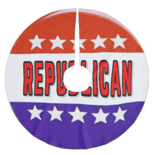Republikanischer Button Polyester Weihnachtsbaumdecke