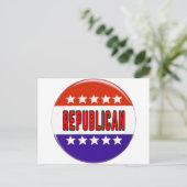 Republikanischer Button Postkarte (Stehend Vorderseite)