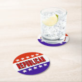 Republikanischer Button Runder Pappuntersetzer (Vor Ort)