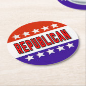 Republikanischer Button Runder Pappuntersetzer (Angewinkelt)