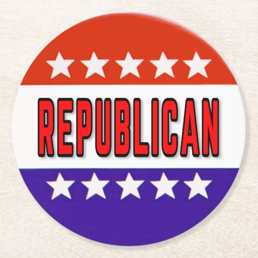 Republikanischer Button Runder Pappuntersetzer (Vorderseite)