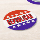 Republikanischer Button Runder Pappuntersetzer (Angewinkelt)