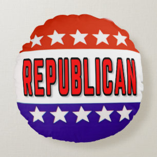 Republikanischer Button Rundes Kissen