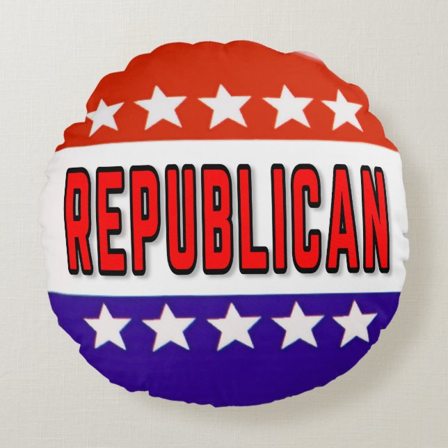 Republikanischer Button Rundes Kissen (Vorderseite)