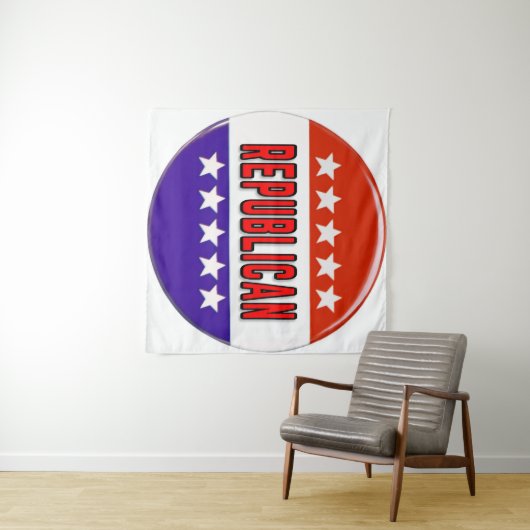 Republikanischer Button Wandteppich (Beispiel (Horizontal))