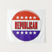 Republikanischer Button Wandteppich (Vorderseite (Horizontal))