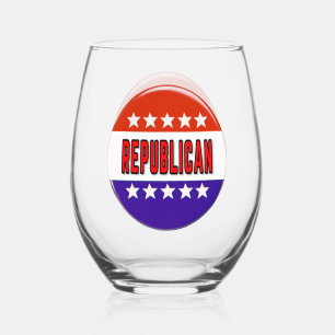 Republikanischer Button Weinglas Ohne Stiel