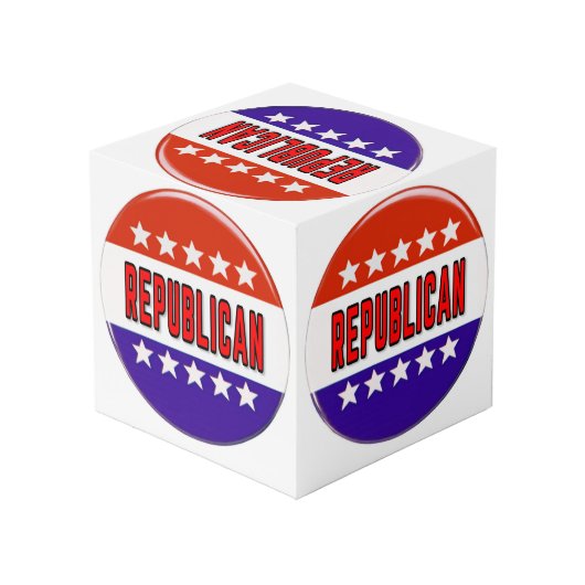 Republikanischer Button Würfel (Rückseite Schrägansicht)