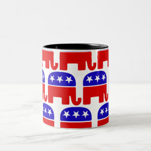 Republikanischer Elefant anpassen Zweifarbige Tasse