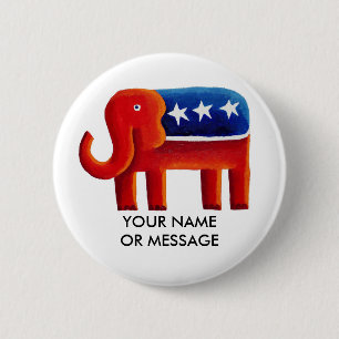 Republikanischer Elefant Benutzerdefinierter Name Button