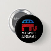 Republikanischer Elefant Button (Vorne & Hinten)