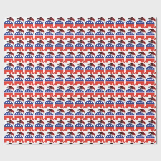 Republikanischer Elefant, der einen Geschenkpapier (Flach)