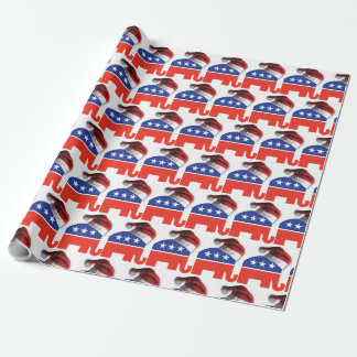 Republikanischer Elefant, der einen Weihnachtsratt Geschenkpapier