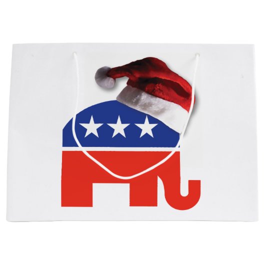 Republikanischer Elefant, der einen Weihnachtsratt Große Geschenktüte (Vorderseite)
