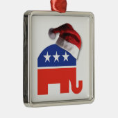 Republikanischer Elefant, der einen Weihnachtsratt Ornament Aus Metall (Rechts)
