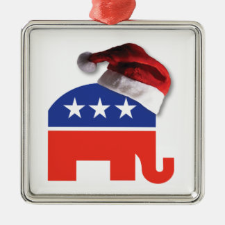 Republikanischer Elefant, der einen Weihnachtsratt Ornament Aus Metall
