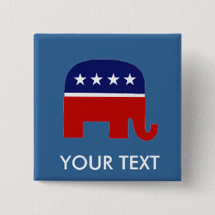 Republikanischer Elefant des Elefant-/GOP Button