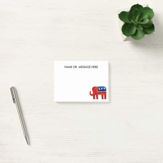 Republikanischer Elefant-Individuelle Name oder -B Post-it Klebezettel (Büro)