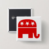 Republikanischer Elefant-Knopf Button (Vorne & Hinten)