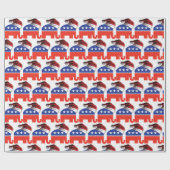 Republikanischer Elefant mit einem Helm des Weihna Geschenkpapier (Flach)