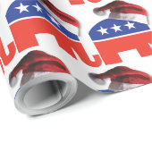 Republikanischer Elefant mit einem Helm des Weihna Geschenkpapier (Rolleneckpunkt)