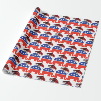 Republikanischer Elefant mit einem Weihnachtshut Geschenkpapier