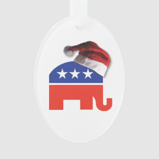 Republikanischer Elefant mit einem Weihnachtshut Ornament