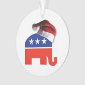 Republikanischer Elefant mit einem Weihnachtshut Ornament (Vorderseite)