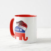 Republikanischer Elefant mit einem Weihnachtshut Tasse (Vorderseite Links)